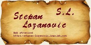 Stepan Lozanović vizit kartica